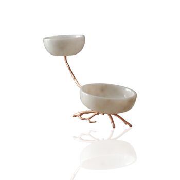 Two Tier Serving Bowls With Copper Branch Base, 2 of 2