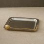 Brass Tray With Poppy Pod Detail – Silver And Gold Finish, thumbnail 1 of 2