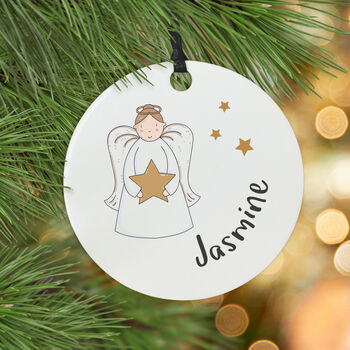 Personalised Angel Tree Decoration Christmas Card, 4 of 6