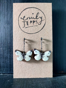 Cabbage White Butterfly Earrings, 4 of 4