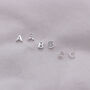 925 Sterling Silver Personalised Initial Earring Studs, thumbnail 1 of 4