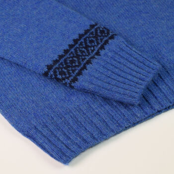 T Lab Archie Blue And Navy Fair Isle Lambswool Jumper, 2 of 7