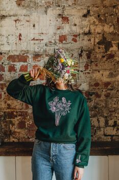 Embroidered Big Bunch Of Flowers Sweater, 3 of 6