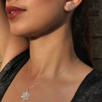 Snowflake Star Silver Necklace, 3 of 9
