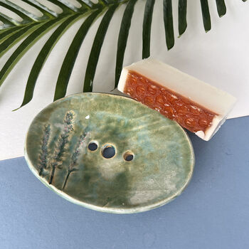 Green Meadow Ceramic Soap Dish With Drainage, 4 of 7
