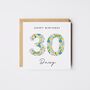 Personalised Happy 30th Birthday Card Liberty Style *Age Options, thumbnail 1 of 10