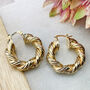 Gold Plated Rugged Hoop Earrings, thumbnail 1 of 5