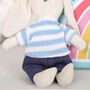 Blue Bunny Rabbit Toy And Personalised Carry Case, thumbnail 2 of 4