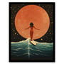 Surfing Through Time And Space Peachy Wall Art Print, thumbnail 5 of 6
