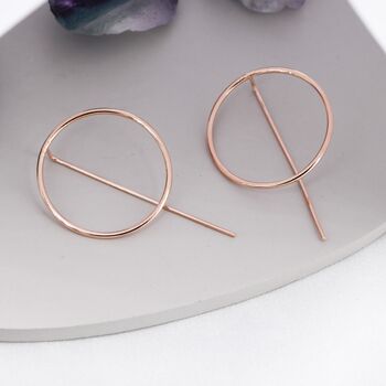 Stelring Silver Large Circle Ear Jacket Earrings, 9 of 11