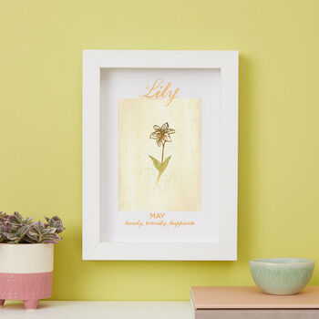 Personalised Birth Flower Framed Print, 11 of 12