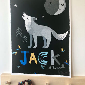 Wolf Personalised Name Print, 9 of 12