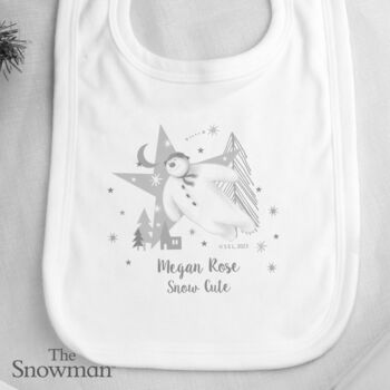 Personalised Snowman Children's Bib For Christmas Gift, 4 of 4