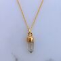 'En Pointe' Clear Quartz Gold Plated Necklace, thumbnail 2 of 6