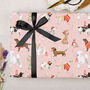 Three Sheets Of Christmas Dogs Wrapping Paper Pink, thumbnail 1 of 2