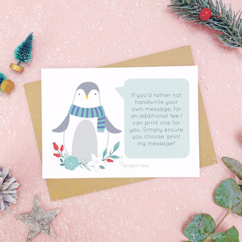 Personalised Penguin Christmas Scratch Card, 3 of 12