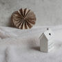 Ceramic Happy House Ornament, White, thumbnail 3 of 4