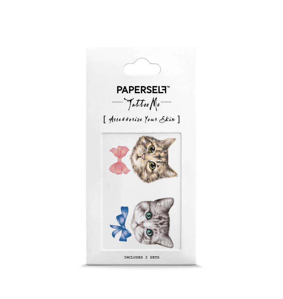 Kittens With Bows Temporary Tattoo, 1 of 5