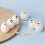 G Decor Set Of Six Hoppy Easter Egg Candles White, thumbnail 2 of 6