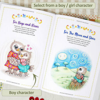 Personalised Baby Christening Gift Book Of Blessings, 7 of 12