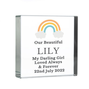 Personalised Rainbow Baby Memorial Crystal Token, 4 of 4