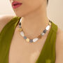 Mixed Metal Contemporary Necklace Modern Geometric Statement Necklace, thumbnail 1 of 3