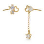 Gold Plated Chain Drop Love Heart Earrings, thumbnail 2 of 5