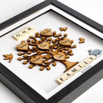 Gift For Grandma Personalised Wooden Grandchildren Family Tree Frame, 9 of 11