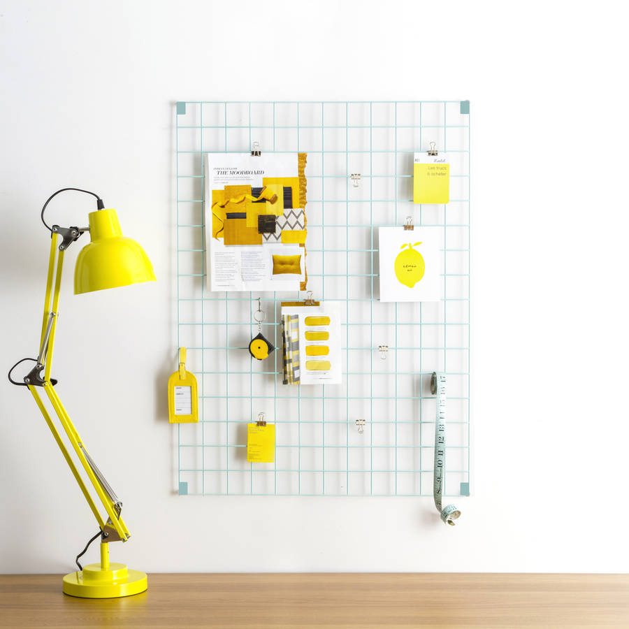 blue wire mesh memo board by block design