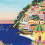 Positano, Italy Illustrated Travel Print, thumbnail 3 of 8