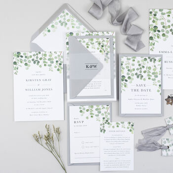 Eucalyptus Wedding Invitation, 7 of 9