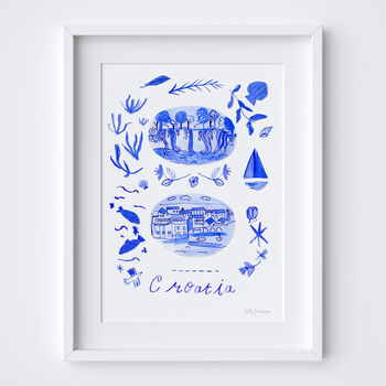 Scenes Of Croatia Blue Tile Inspired Travel Print, 11 of 11