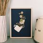 Coffee Cup Pressed Flower Framed Wall Art, thumbnail 2 of 3