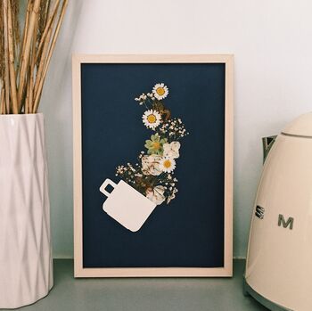 Coffee Cup Pressed Flower Framed Wall Art, 2 of 3
