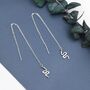 Snake Threader Earrings In Sterling Silver, thumbnail 2 of 10