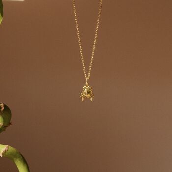 Beetle Tiny Necklace, Handmade 18 K Gold Plated, 2 of 6