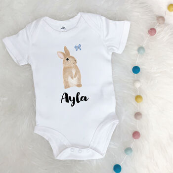 Illustrated Bunny Personalised Babygrow, 7 of 12