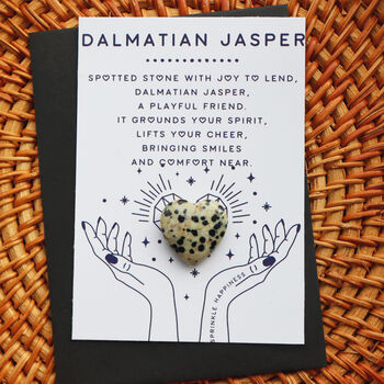 Dalmatian Jasper Crystal Heart For Protection, 2 of 3