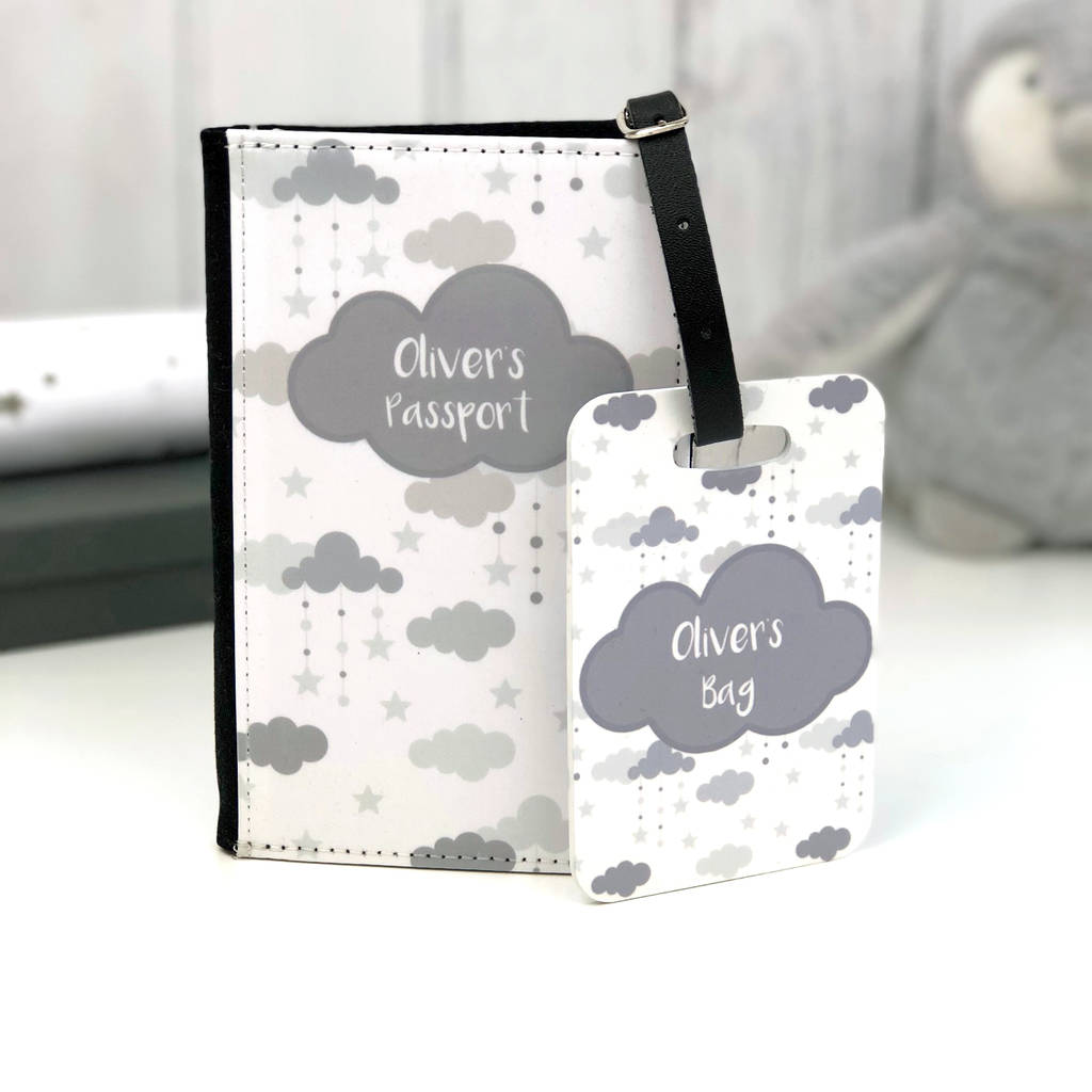 Cloud Personalised Passport Cover By Koko Blossom