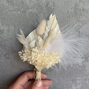 All White Palm Spear Bridal Bouquet, 3 of 5
