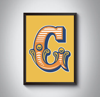 G Letter Bold Carnival Initial Art Print Circus Print, 3 of 4