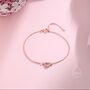Sterling Silver Open Heart Cz Bracelet, thumbnail 6 of 12