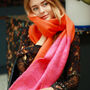 100% Certified Recycled Chunky Knit Oversized Ombre Scarf, thumbnail 3 of 12