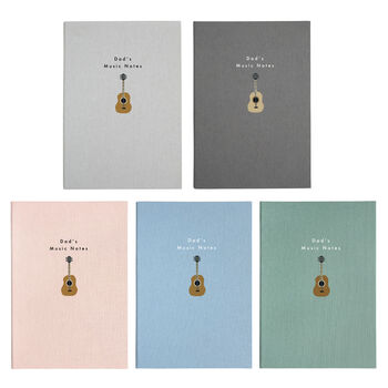 Personalised Guitar A5 Cloth Bound Notebook, 2 of 7