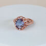 Rose Gold Blue Crystal Ring, thumbnail 2 of 3