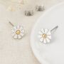 Silver And Gold Plated Daisy Birth Flower Stud Earrings, thumbnail 1 of 6