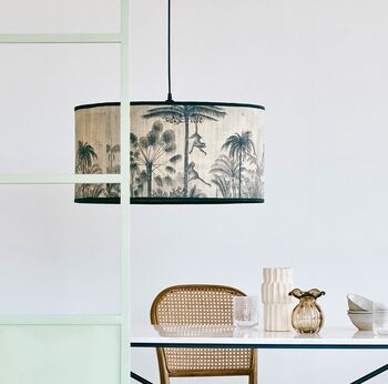 Tropical Palm Print Bamboo Lampshade, 2 of 3