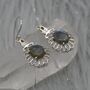 Labradorite Earrings Silver: Blue Gemstone Jewelry, thumbnail 2 of 7