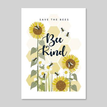 Save The Bees, Bee Kind' A4 Print, 2 of 4