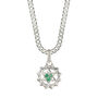 Heart Chakra Men's Emerald Silver Necklace, thumbnail 3 of 10